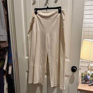 Eileen Fisher Cream Wide Leg Crop Pants